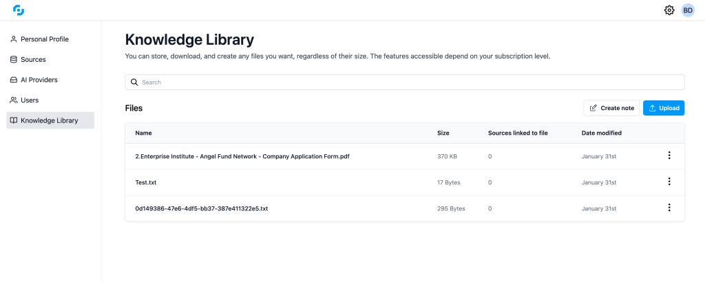 AI knowledge base